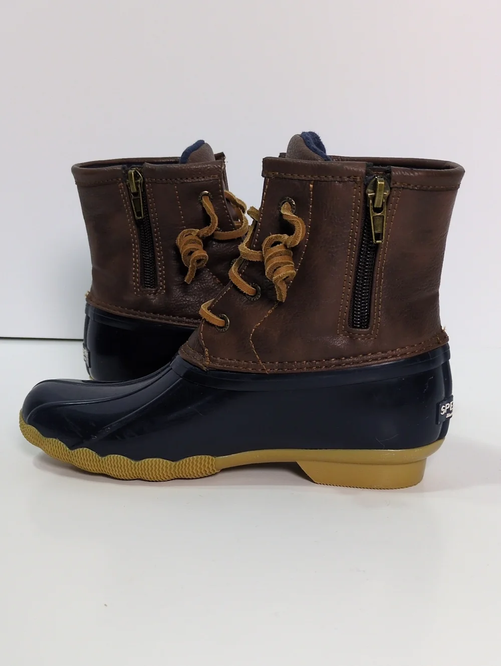 Sperry Top-Sider Girls Saltwater Duck Boots Size 3M Navy Brown